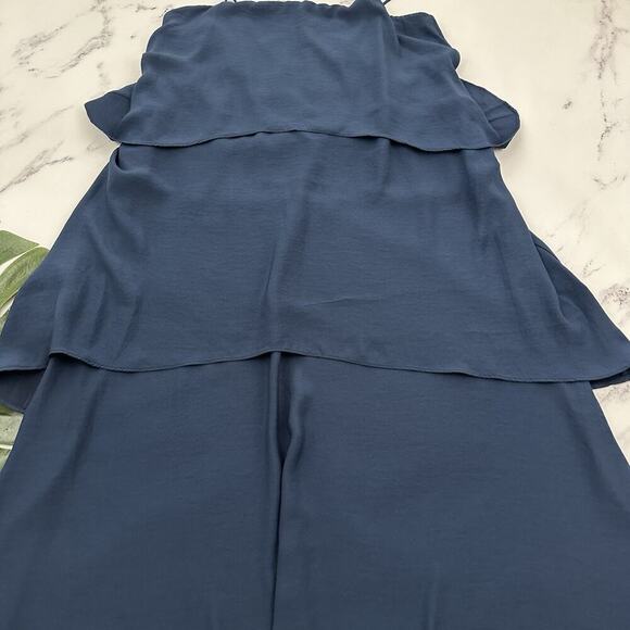 Banana Republic Womens Tiered Maxi Dress Size 12 New Navy Blue Flutter Layers - Picture 3 of 10